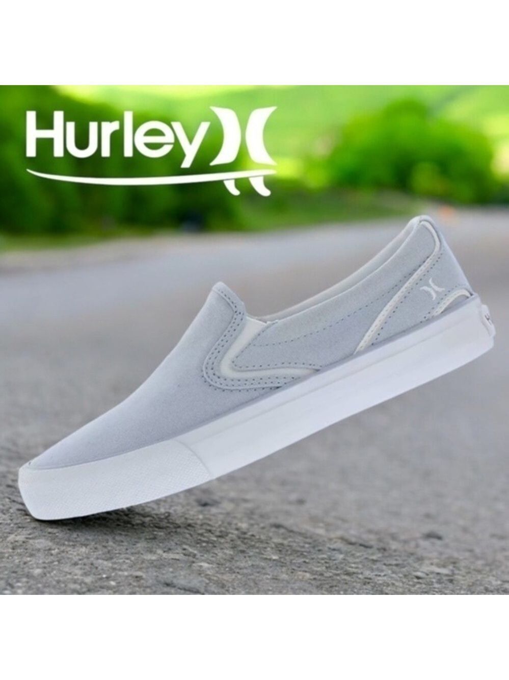 HURLEY Kayo Lt. Blue Low Profile Slip-On Canvas Sneakers/10M NWT